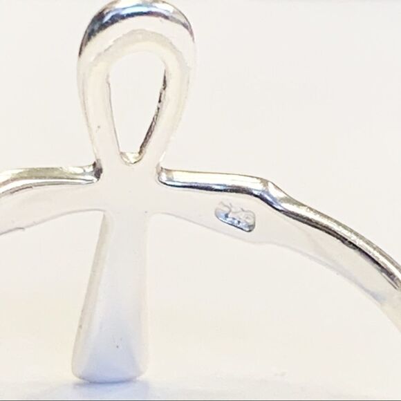 925 Sterling Silver Ankh Cross Ring - Picture 8 of 15